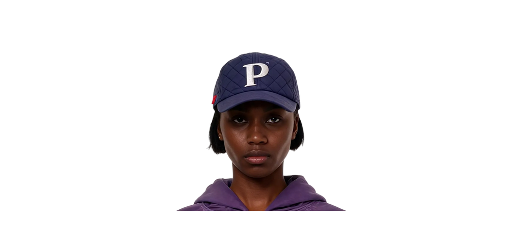 Purple P hat.