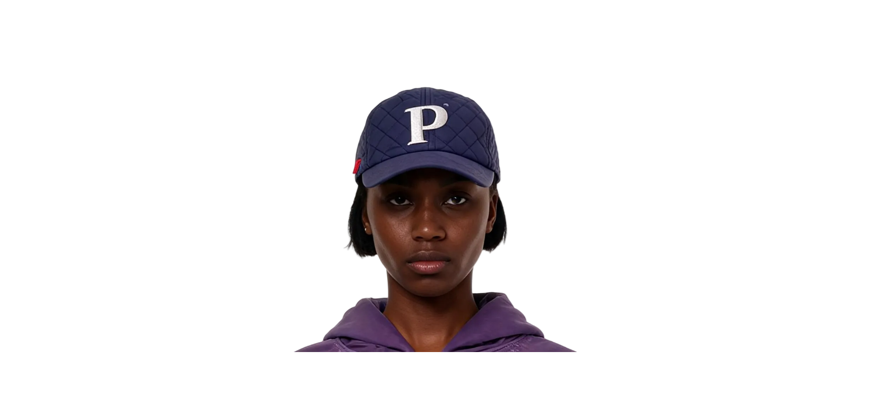 Purple P hat.