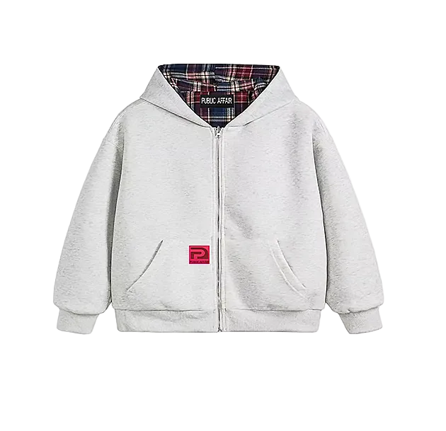 PA double sided Plaid relaxed hoodie